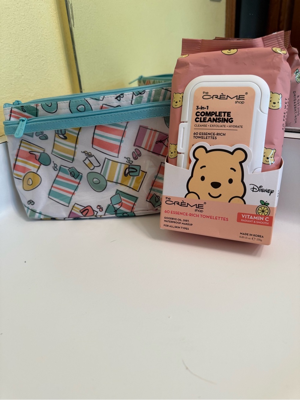 Thirty-One pouch with Creme Shop Winnie the Pooh 3-in-1 Cleansing Wipes